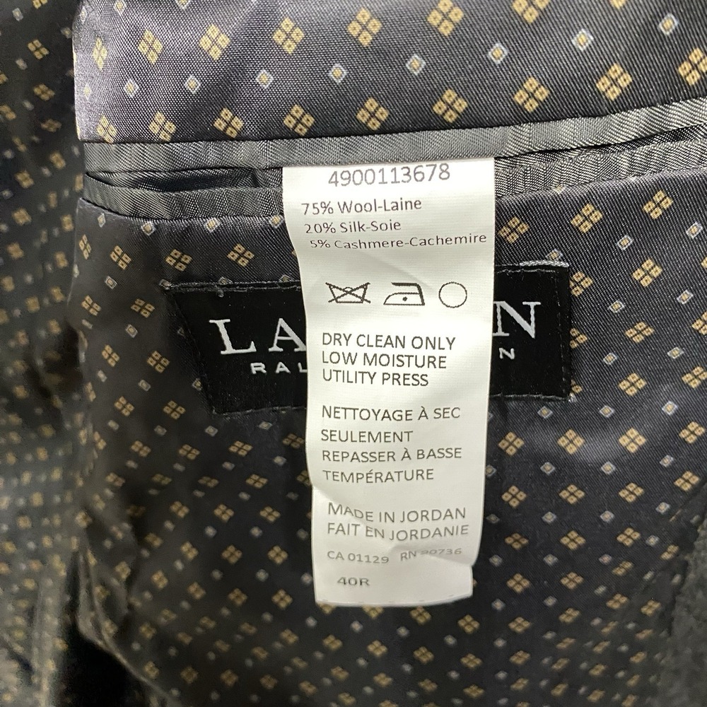 Ralph Lauren Black Label Mens Jordan Wool/silk Solid gray Sportcoat Blazer 40R - Picture 7 of 7